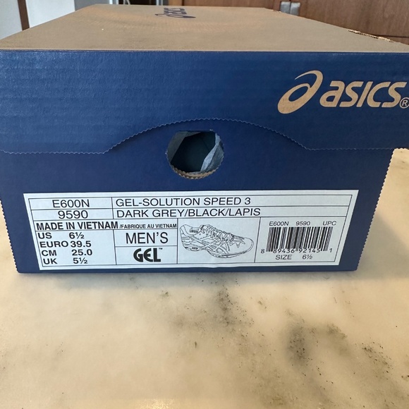 NIB ASICS GEL SOLUTION SPEED 3 DARK GREY/LAPIS MENS 6.5/WOMEN\'S 8 TENNIS SHOES main image 6